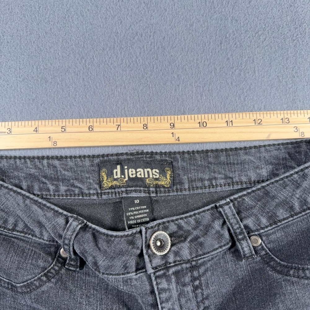 d.Jeans Stretch Skinny Jean Womens Size 10 Black/Gray Comfortable Cool - Picture 3 of 8